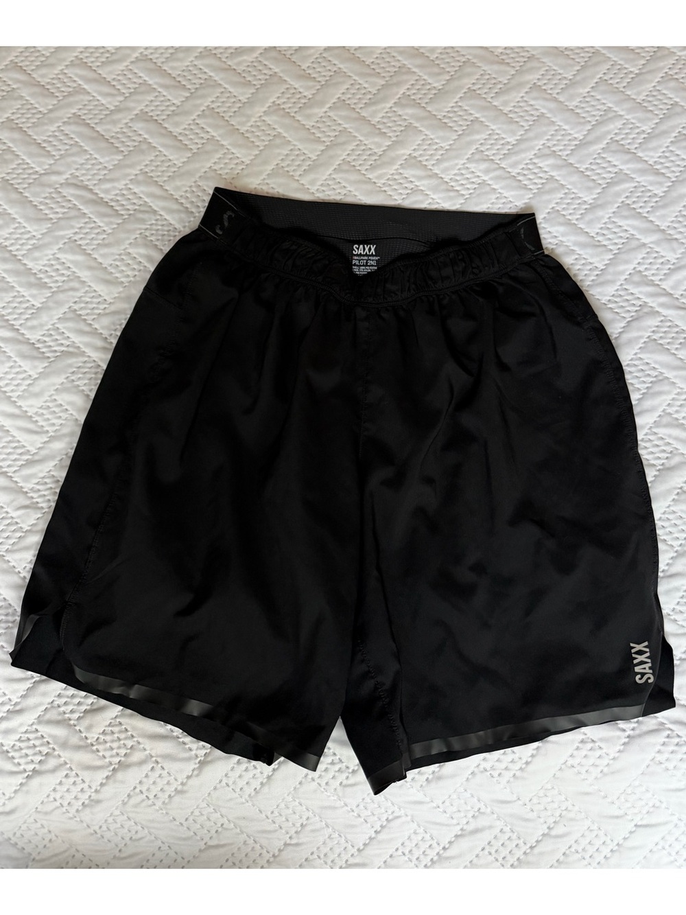 Saxx Ballpark Pouch Pilot 2 in 1 Black Athletic Lined Workout Shorts Men Small